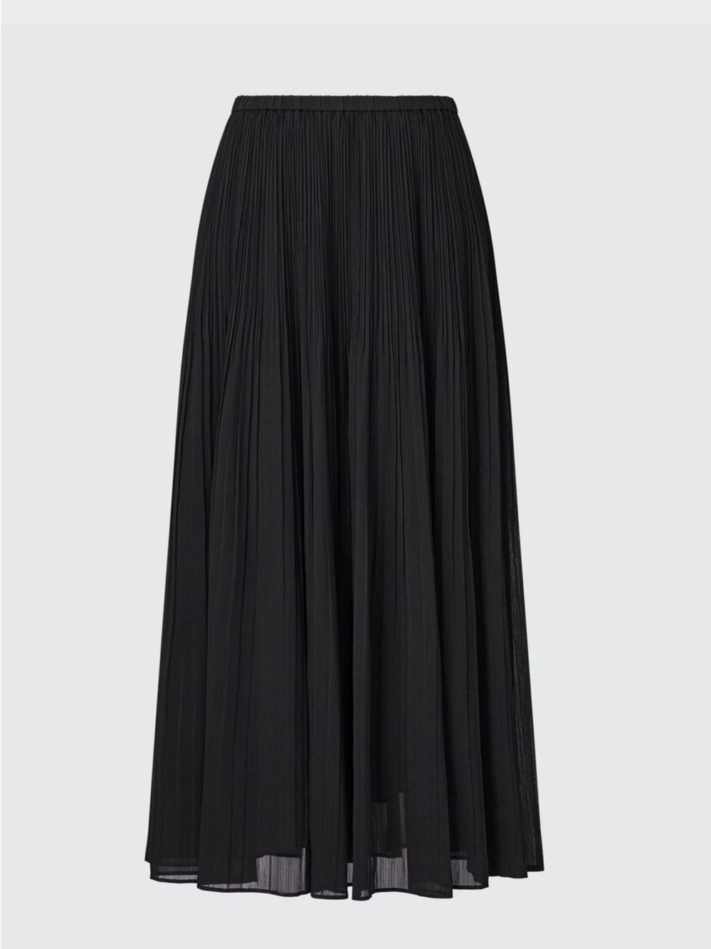 Black Pleated Maxi Skirt chiffon NWOT